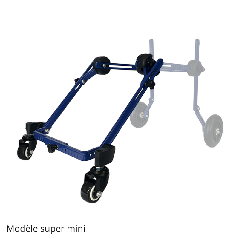 Roues avant chariot Walkin Wheels chien handicapé mikan