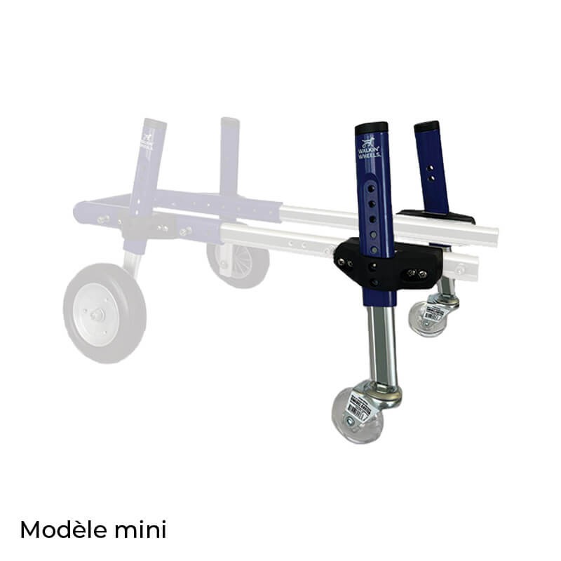 Roues avant chariot Walkin Wheels chien handicapé mikan