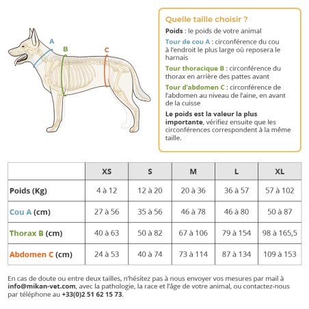 prise de mesure Harnais de portage résistant et ajustable pour tout le corps du chien help em up par mikan